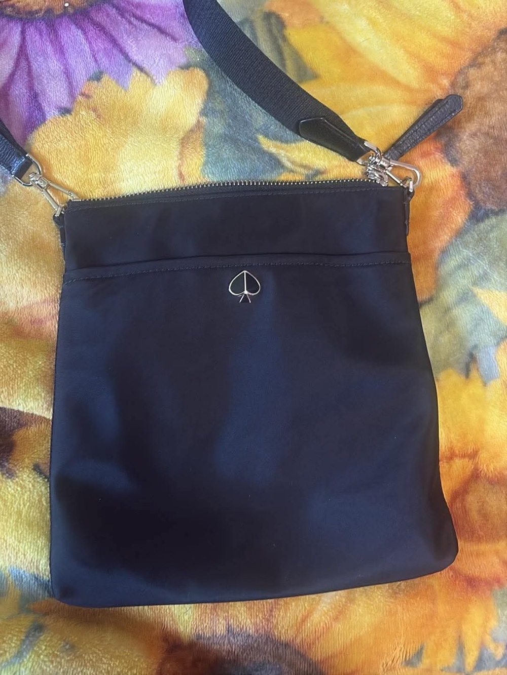 Kate Spade Black Crossbody Bag with Gold Spade Logo
